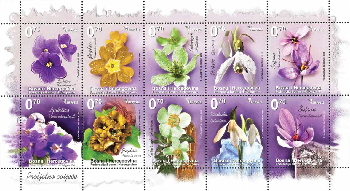 FLORA – Proljetno cvijeće, Redovne marke, tabak