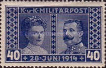 1917. Godine Pojavila Se Serija Od Tri Marke Sa Likom Ubijenog Prijestolonasljednika Franca Ferdinanda I Njegove Supruge Sofije.