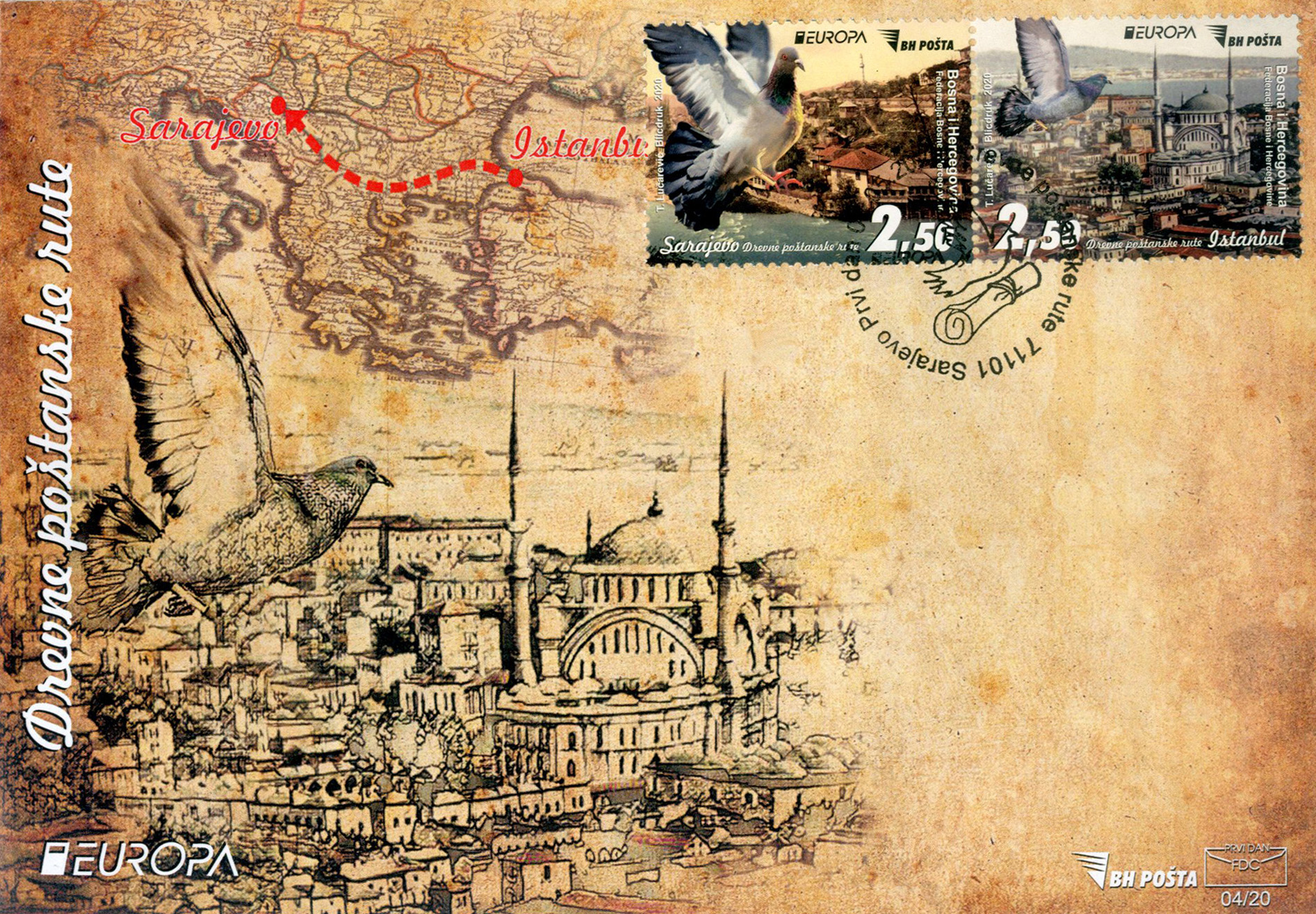Drevne poštanske rute – FDC mali