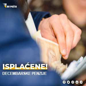 Isplaćene decembarske penzije